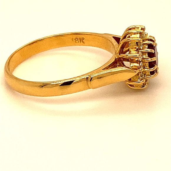 Ruby 1.09ct Diamonds Solid 18K Cocktail Ring - Picture 4 of 7